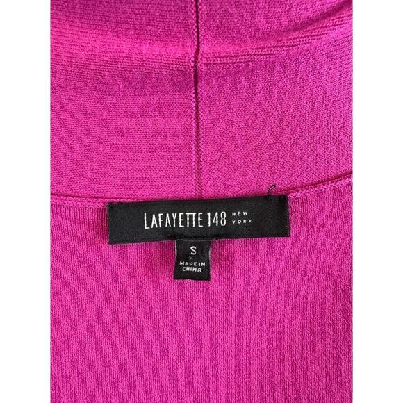LAFAYETTE 148 NEW YORK pink magenta sleeveless open front cardigan sweater S - Picture 8 of 10